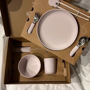 Lalo Big Bites Kids Dinnerware Full Set, 7 Pieces - Lavender